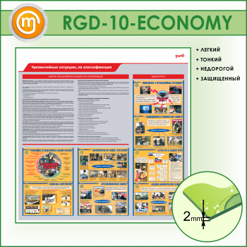 Стенд «Чрезвычайные ситуации, их классификация» (RGD-10-ECONOMY)