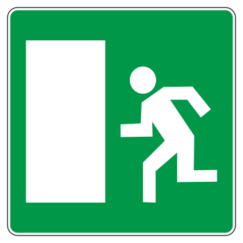 Дорожный знак 6.20.1 «Аварийный выход» (металл 0,8 мм, II типоразмер: сторона 700 мм, С/О пленка: тип А коммерческая)