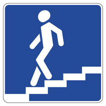 Дорожный знак 6.6 «Подземный пешеходный переход» (металл 0,8 мм, I типоразмер: сторона 600 мм, С/О пленка: тип А инженерная)