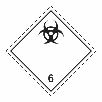 Знак перевозки опасных грузов «Класс 6.2. Инфекционные вещества» (пленка ламинированная, 300х300 мм)