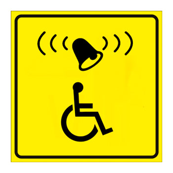 Тактильная пиктограмма «Вызов помощи», ДС21 (полистирол 3 мм, 200х200 мм)