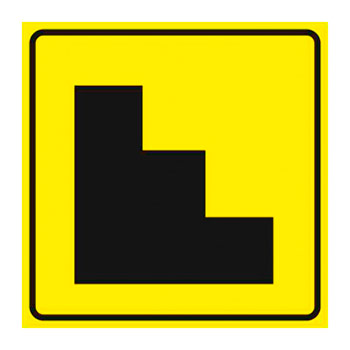 Тактильная пиктограмма «Лестница», ДС32 (полистирол 3 мм, 150х150 мм)