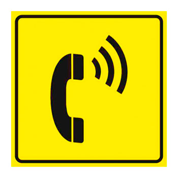 Тактильная пиктограмма «Телефон», ДС55 (пластик 2 мм, 150х150 мм)