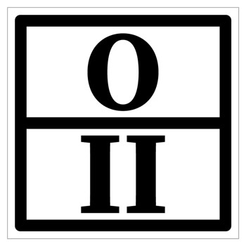 Знак отходов 2 класса опасности, II (светоотражающий металл, 300х300 мм)