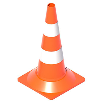 Конус дорожный 520 мм с двумя светоотражающими полосами