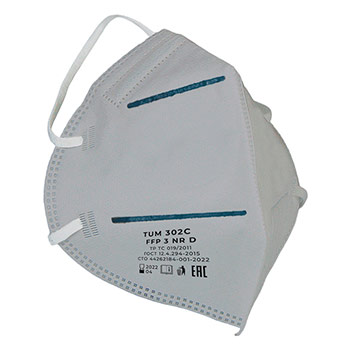 Респиратор противоаэрозольный TUM 302С (FFP3) с угольным слоем, к-т 10 шт