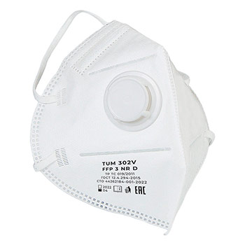 Респиратор противоаэрозольный TUM 302V (FFP3) с клапаном, к-т 10 шт